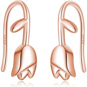 Reffeer Solid 925 Sterling Silver Flower Crawler Cuff Earrings Wraps for Women Teens Tulip Flower Wrap Earrings in Kuwait