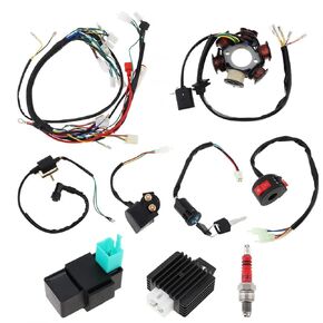 WANKNANCE 9PCS COMMPLET 6-COIL 5-WARE CDI Electric Kit مع ترحيل الملف اللولبي وتسخير الأسلاك لـ 4-Stroke 50CC-125CC ATV ، نظام الإشعال الرباعي ، الدراجة الترابية ودراجة نارية.