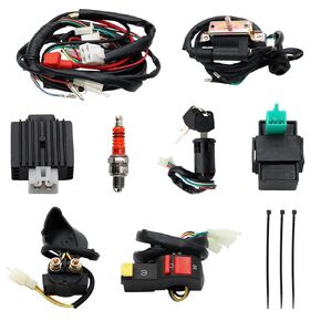 Pro Bat Full Wiring Harness Loom Solenoid Coil منظم 50cc 70cc 90cc 110cc 125cc Dirt Pit Pik