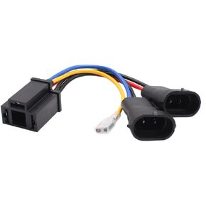 لعام 2014-2023+ شارع Glide Road King Headlight Adapter Dual Beam Adapter H4 إلى H9/H11 محول تسخير المصباح الأمامي المزدوج للمصابيح المزدوجة H4 إلى H9/H11 مع سلك DRL