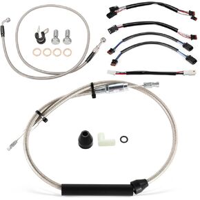 MoKitDora 12" Handlebar Extended Clutch Throttle Cables Brake Line CAN-bus Wiring for Harley 2018-UP Softail Breakout Deluxe Fat Bob Boy Models without ABS, Chrome