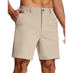 Mens Golf Dress Shorts 7 Inch with 5 Pockets Stretch Lightweight Quick Dry Flat Front Shorts for Work Casual