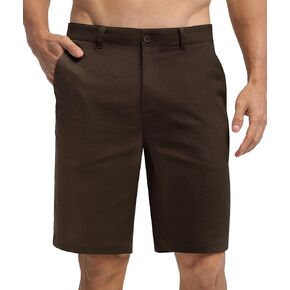 Willit Men's Linen Shorts Dress Summer Casual Work Linen Shorts Flat Front with Pockets 10"