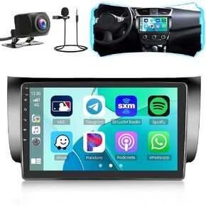 Roinvou 2+64G Android CarPlay Stereo for 2013-2017 Nissan Sentra, Built-in Wireless CarPlay Radio with Android Auto, 10.1'' Touch Screen in-Dash GPS Navigation Support Mirror Link BT HiFi WiFi RDS in Kuwait