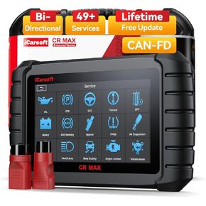 أداة فحص ICARSOFT ثنائية الاتجاه cr max ver ver ، OBD2 Scanner جميع أداة تشخيص النظام مع CAN FD ECU Coding 38-pin adapter لـ Benz ، 49 Reset