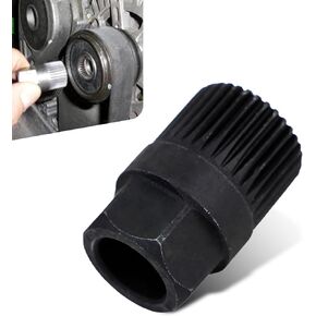 Car 33t Socket ، 33 أسنان مضادة للانزلاق عالي الصلابة مولد في اتجاه واحد أداة تفكيك خاصة ، متوافقة مع فولكس واجن Audi A3 Mercedes-Benz BMW (أسود)