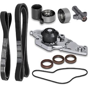 طقم حزام توقيت مع مجموعة مضخة المياه-مجموعة HNBR Extreme-Temp for 03-18 Honda Accord Crosstour Pilot Odyssey Ridgeline Acura Mdx rdx rl tl tsx zdx saturn vue 3.0l 3.2l 3.5l 3.7l v6