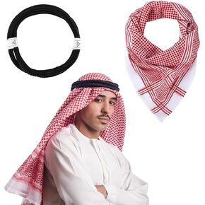 روجت لأختها الكبرى الرجال العرب شيماغ المسلم Keffiyeh التفاف الوشاح الأغطية الصحراوية التكتيكية العربية مع حبل Aqel