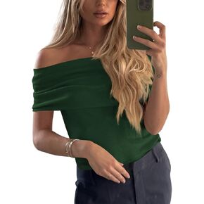Imily Bela Women's Off the Counter Counder County Disual Summeress Summer Y2K Out Out Tops Blouses