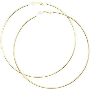 أقراط كبيرة غير مثقوبة للنساء - مقطع دائرة مستديرة كبيرة على أقراط Huggie Hoop Hypoallergenic