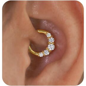 Cartilage Daith Earrings For Women Small Gold Hoop Hypoallergenic Helix Piercing Huggie Titanium 14k Surgical Steel Diamond Implant Cubic Zirconia Jewelry