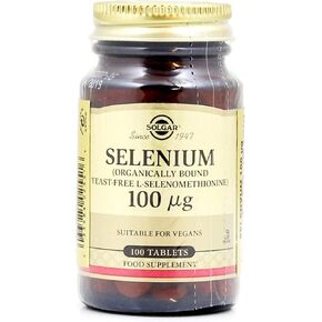 Solenium Selenium 100 MCG - 100 قرص - يدعم صحة مضادات الأكسدة والمناعة - غير المعدلة وراثيًا ، خالية من الغلوتين ، خالية من الألبان ، كوشير - 100 حصص