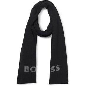 BOSS Mens Big Logo Knit Scarf