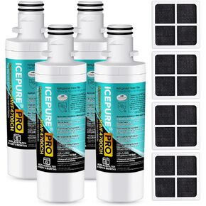 ICEPURE PRO ADQ74793501 NSF401&473&42 بديل معتمد LT1000P، Kenmore Elite 9980، ADQ747935 LT1000PC MDJ64844601 ADQ74793502 LFXS26973S ثلاجة مياه وفلتر هواء LT120F، 4 عبوات