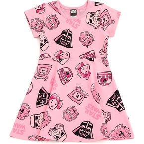 STAR WARS Girls French Terry Skater Dress Toddler to Big Kid Sizes (2T - 14-16)