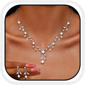 أقراط UniCra Gold Pearl Necklace مجموعات مجوهرات الزفاف راينستون مجموعة مجوهرات أزياء حفلة موسيقية رسمية للنساء والعرائس