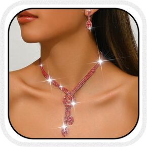 UniCra Silver Rhinestone الزفاف الزفاف المجوهرات مجموعة أقراط الكريستال مجموعات أزياء أزياء الحفلات الراقصة الرسمية للنساء والعرائس