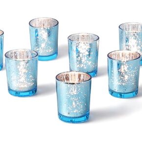 Homemory 12 PCS حاملي شموع نذرية ذهبية ، حامل شمعة الزجاج الزئبقي ، حاملي شموع Tealight للحصول على مركبات المائدة ، دش الطفل ، الحفلات ، الذكرى السنوية ، زفاف ، ديكور المنزل ، عيد الهالوين ، عيد الميلاد