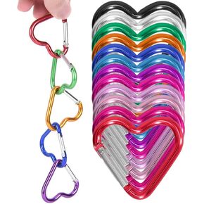 Heart Shaped Carabiners 12psc Multicolor Keychain Buckle for Bag Pendant DIY Bag Charm Attachment Cute Fashion Bag Accessories