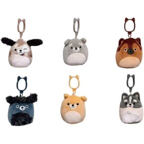 Squishmallows 2025 Original 3.5 بوصة مقطع المفتاح سلسلة الكلاب أفخم - لعبة حيوان ناعمة ومصنعة محشوة - أضف إلى فريقك - هدية للأطفال والفتيات والفتيان (مجموعة من 6)