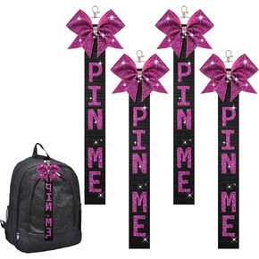 Aileam Pin Me Ribbon Cheer Bag Bow Keychain Cheerleading Pin Holder Cheer Accessories