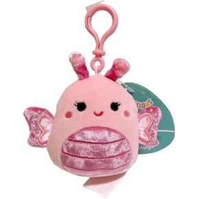 Squishmallows 2024 Velvet Squad 3.5 "Mini Clip على سلسلة المفاتيح (3.5" Mogo الفراشة)