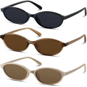 Kuguaok Retro Oval Sunglasses for Women 90s Design Small Cat Eye Sun Classes UV Protect
