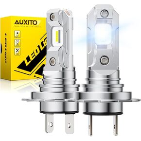 2025 Upgraded AUXITO H7 Bulbs, 1:1 Halogen Size, 6500K White No Dark Area, H7 LED Bulbs for Fog Light, Non-polarity, No Adapter Required, Plug and Play, Pack of 2