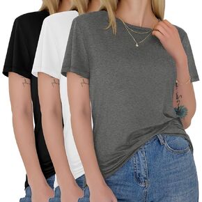Gayhay 3 Pack Womens Thirts - Sweeve Short Spring Summer Tops Crew Neck Edginy Lucty Lovation Tees Basic for Ladies 2025