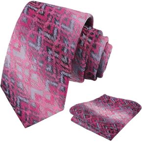 Alizeal Mens 3.15'' Necktie with Pocket Square Novelty Tie Set
