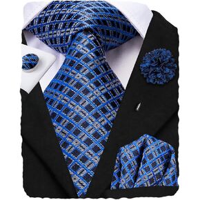 Hi-Tie Men's Tie Tie Tie Bin Pin Pocket Square Cufflinks
