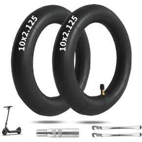 10 × 2.125 أنبوب إطارات الدراجات البخارية الداخلية ، استبدال إطارات 10 بوصة ، ل Segway Ninebot F20 ، F25 ، F30 ، F40 Electric Scooter [سميكة] [تمديد الصمام] [رافعات الإطارات] (2 حزمة)