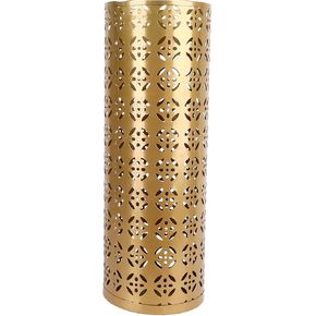 Heayzoki Umbrella Stand, Umbrella Holder for Entryway, Round Proof Hollow Metal Umbrella Holder Bin for Home Entryway (Gold)