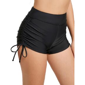 Womens Swim Shorts High Waisted Tie Board Shorts Bathing Suit Bottoms Tummy Control Swimsuit with Liner