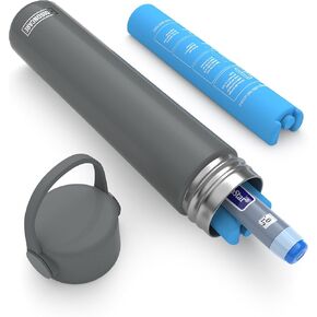 DISONCARE Holiday Insulin Cooler Travel Case 16H 1 Pen Medicine Cooler for Travel TSA Approved Diabetic Insulina EpiPen Carry Case with Medical Alert Tag(Gray