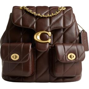 COACH Women's Quilted Leather Tabby Backpack, B4/Maple, One Size