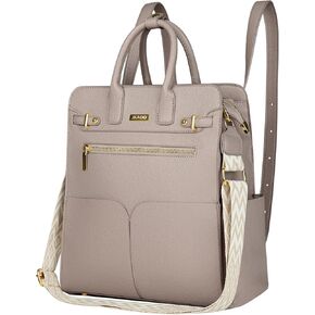 حقيبة الظهر للمحفظة للنساء PU Leather Backpack ، 4 في 1 محفظة حقيبة ظهر قابلة للتحويل مع حزام قابل للإزالة (أسود)