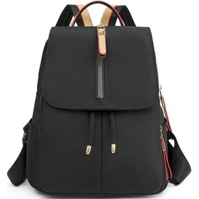Mini Backpack Small Nylon Backpack for Women Trendy Lightweight Travel Purse Black Personal Item Back Pack