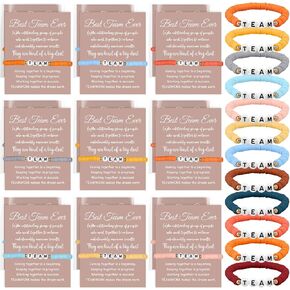24 Set Team Appreciation Bracelets Gifts Inspirational Beaded Bracelets Bulk Adjustable Wish Motivational Friendship Bracelets with Thank You Cards Bags for Employee Staff Team Prizes in Kuwait