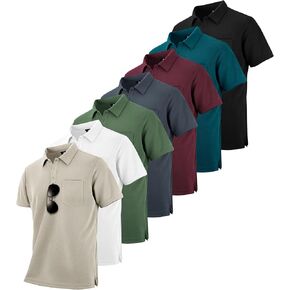 Zity 7 Pack Mens Polo قمصان مع رطوبة جيب فتيل