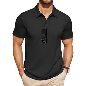 COOFANDY Men's Polo Shirts Short Sleeve Pique Jersey Golf Shirt Casual Summer Collared T-Shirts in Kuwait