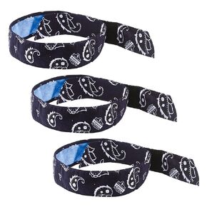Ergodyne Chill Its 6705CT Cooling Bandana, Lined with Evaporative PVA Material for Fast Cooling Relief, Quick and Secure Fit, 3-Pack Blue