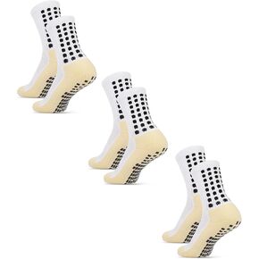 Kids Grip Soccer Socks Anti Slip Football Athletic Sports Crew Socks for 8-12 Years Youth Boys Girls