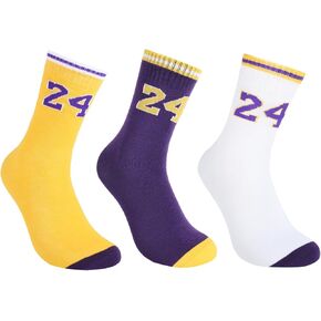 Youth Basketball Socks Boys Girls,3 Pairs Running Breathable Sports Socks for Kids Age 6-14