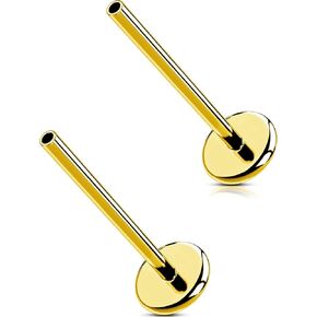 20G/18G/16G THREALLLY G23 Titanium Silver Gold Post Post Post Flat Back Back Stud أقراط للأنف الحلزوني الغضروف Tragus Conch Lobret Medusa Percing Jewelry for Women Men