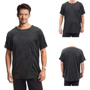 DEEYOTA Bedridden Elderly Care Clothing,Snap Button Patient Clothing,Men's and Women's Full-Open T-Shirt