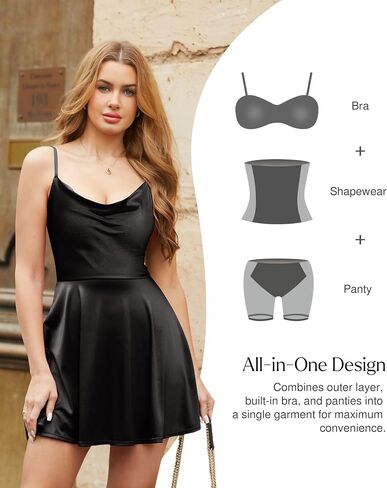 Popilush Party Dresses for Women Corset A-Line Mini Birthday Cocktail Date Night Club Dresses Shapewear Tummy Control Outfits in Kuwait