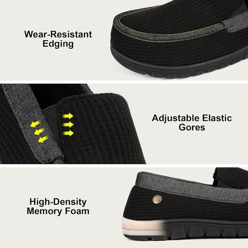 شباكات Longbay Men Memory Foam Loafer Slippers مريحة وافل متماسكة على أحذية Moc Hous in Saudi Arabia