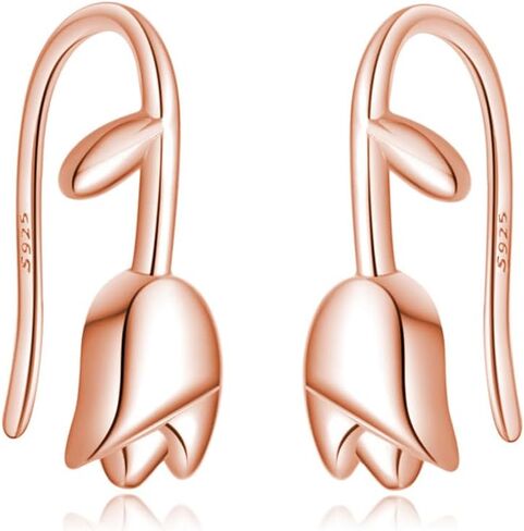 Reffeer Solid 925 Sterling Silver Flower Crawler Cuff Earrings Wraps for Women Teens Tulip Flower Wrap Earrings in Kuwait