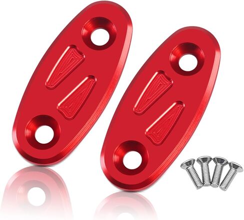 MFGZD Motorcycle Mirror Block Off Base Plates Compatible With CBR650R CBR650F CBR500R CBR300R CBR250R CBR400R 2019-2024 | 2PCS CNC Aluminum Rearview Mirror Block Off Base Decorative Plate (Red) in Saudi Arabia